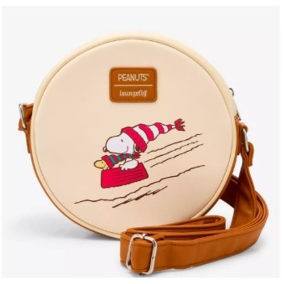 Loungefly Peanuts Snoopy Christmas Wreath Round Crossbody Bag New - Picture 3 of 4